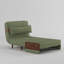 35.4 Inch Modern Olive Green Fabric 3 In 1 Sleeper Chair Bed