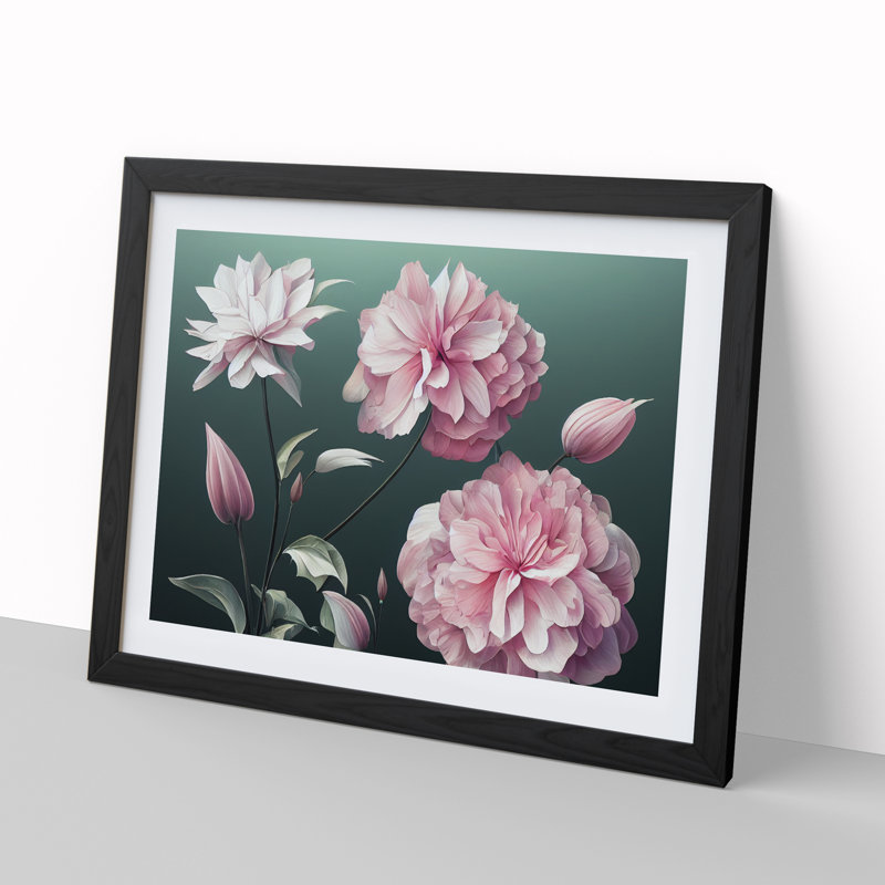 Great Flowers - Print, Black, 46cm H x 64cm W