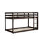 Lit simple au-dessus d'un lit mezzanine en bois d'hévéa