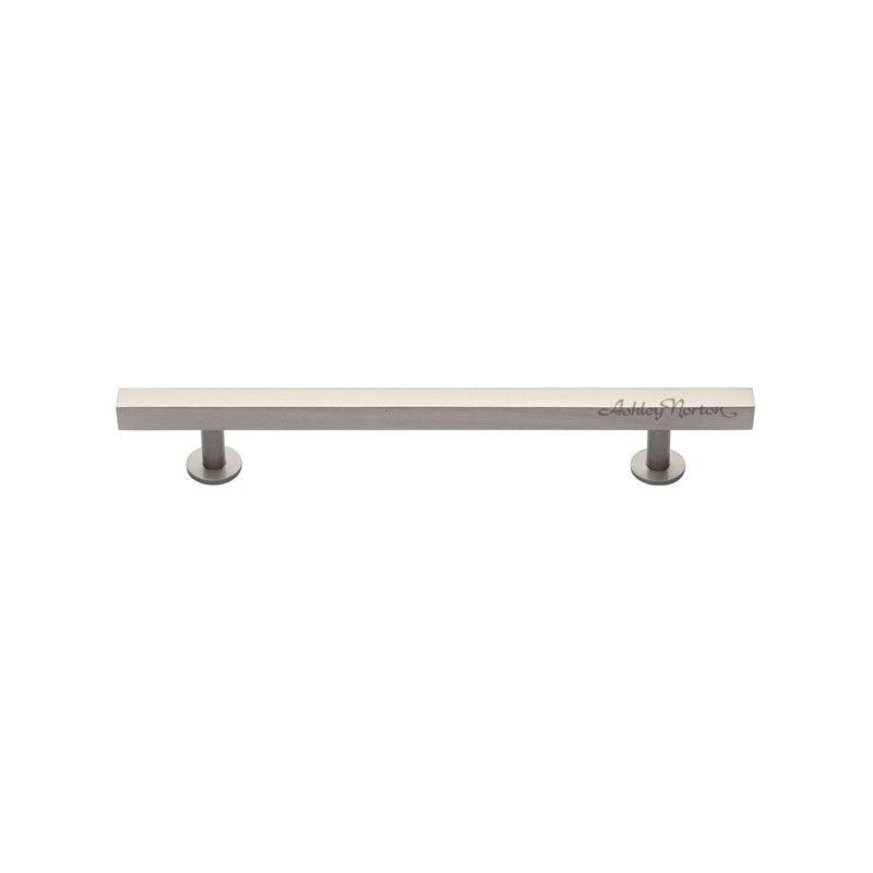 Poignée d'armoire carrée à profil carré, Nickel satiné, 6"