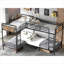 Cadre de lit superposé convertible pour 4 personnes peu encombrant en métal massif noir classique pour chambre d'enfant