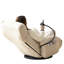 Support ergonomique réglable en beige avec siège rotatif et soutien relaxant pour les jambes de détente à 360 degrés
