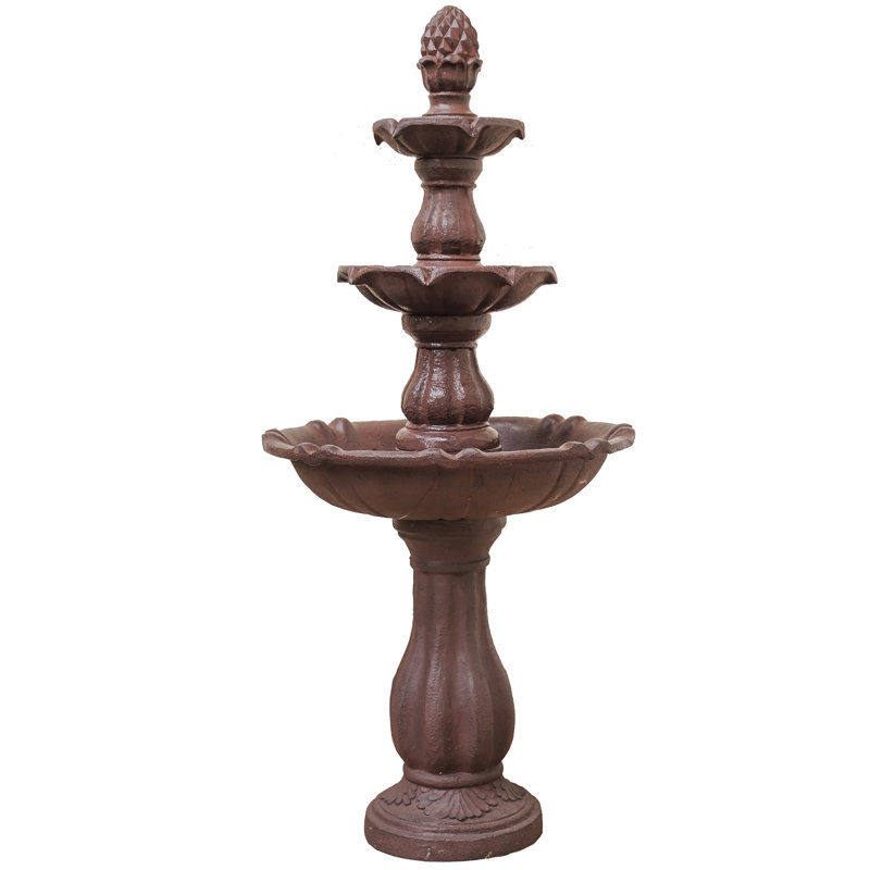 Fontaine de jardin d'extérieur à trois niveaux 51 po XBrand Classic, Brun
