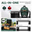 Grande table de barbecue 72,4 "pour Big Green Egg - Îlot de cuisine extérieur en métal avec table de préparation pliable, tablettes réglables et support à épices