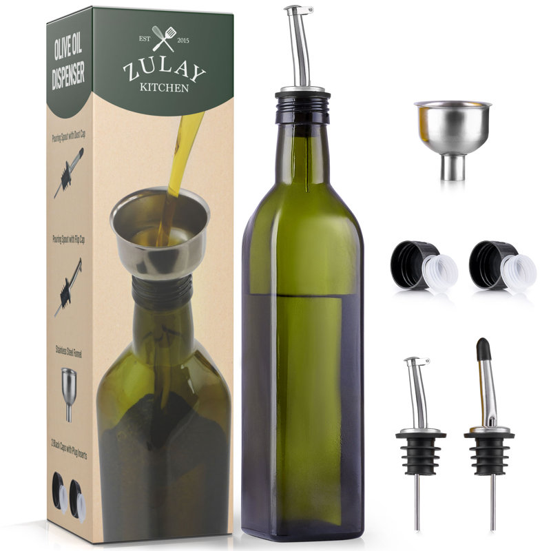 Fox Un White Ceamic Oil Bottle, 17 Oz/500 ML Olive Oil Dispenser With Pouring Spout And Cap%2f15411563780