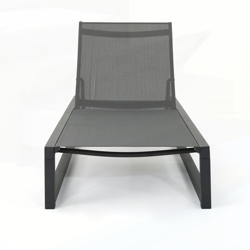 Fully-Adjustable Aluminum Chaise Lounge Set For Ultimate Outdoor Relaxation And Durability, Black