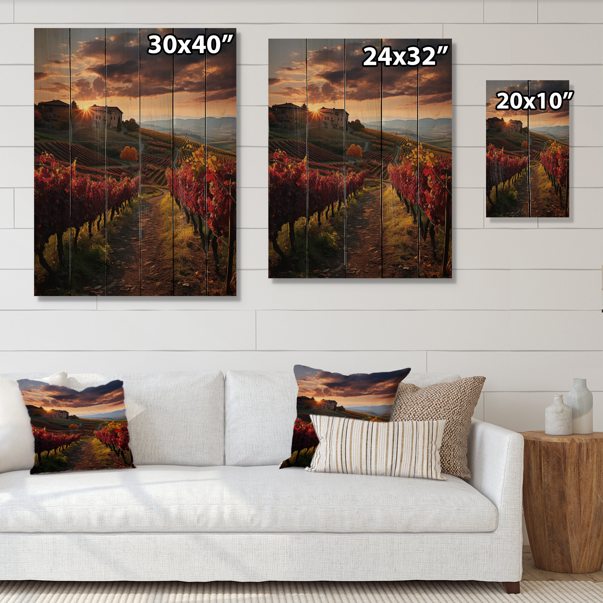 Millwood Pines Scenic Whimsical Vineyard I On Wood Print - Wayfair Canada