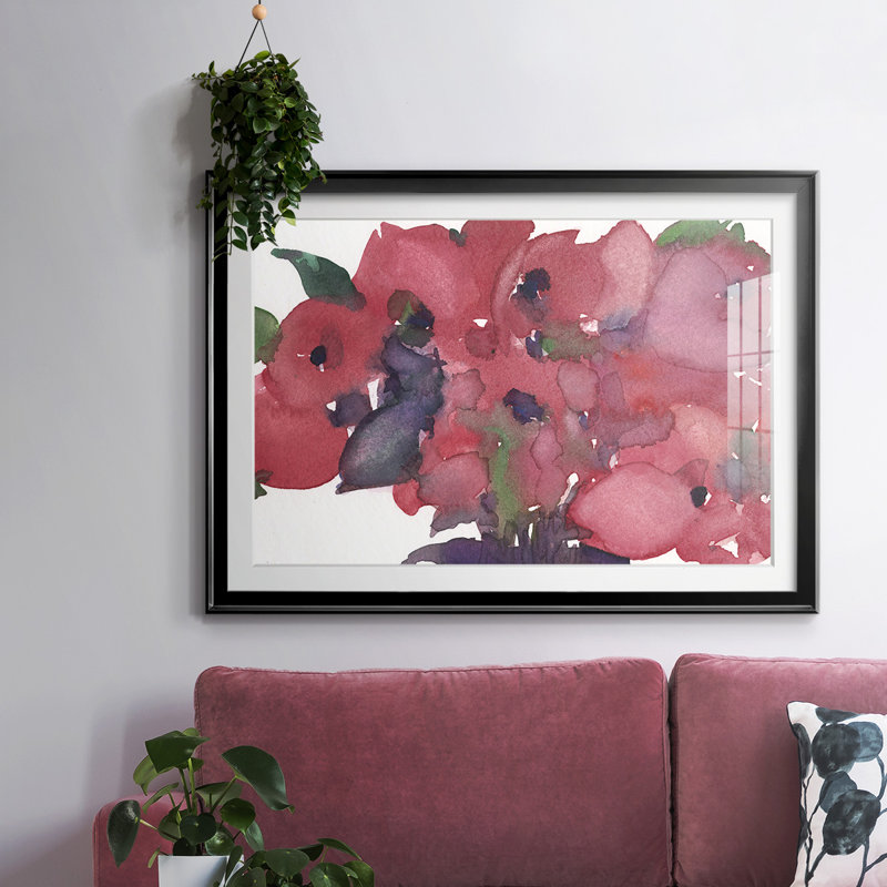 Floral I joli, impression sur papier encadrée, H 19 po x l 27 po x P 1,5 po, Noir