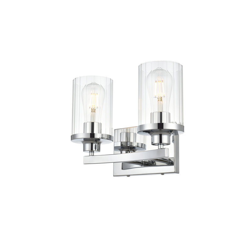 Éclairage pour meuble-lavabo à intensité variable Dariela, Chrome, H 10 po x l 12 po x P 12 po, Deux lumières