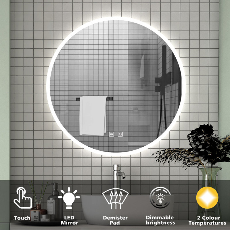 Consuella Round Mirror, 152.4 cm H x 152.4 cm W