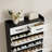 3-Door Shoe Cabinet With S 2-Drawers,Pvc Door With Shape,Large Space For Storage
