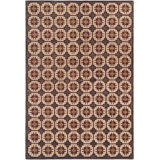 Tapis unique en laine noué à la main crème et brun de 5 pi 8 po x 8 pi 5 po Aylia