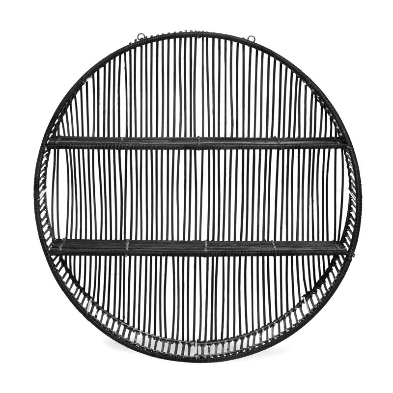 Mulay 2 Piece Circle Tiered Shelf, Black