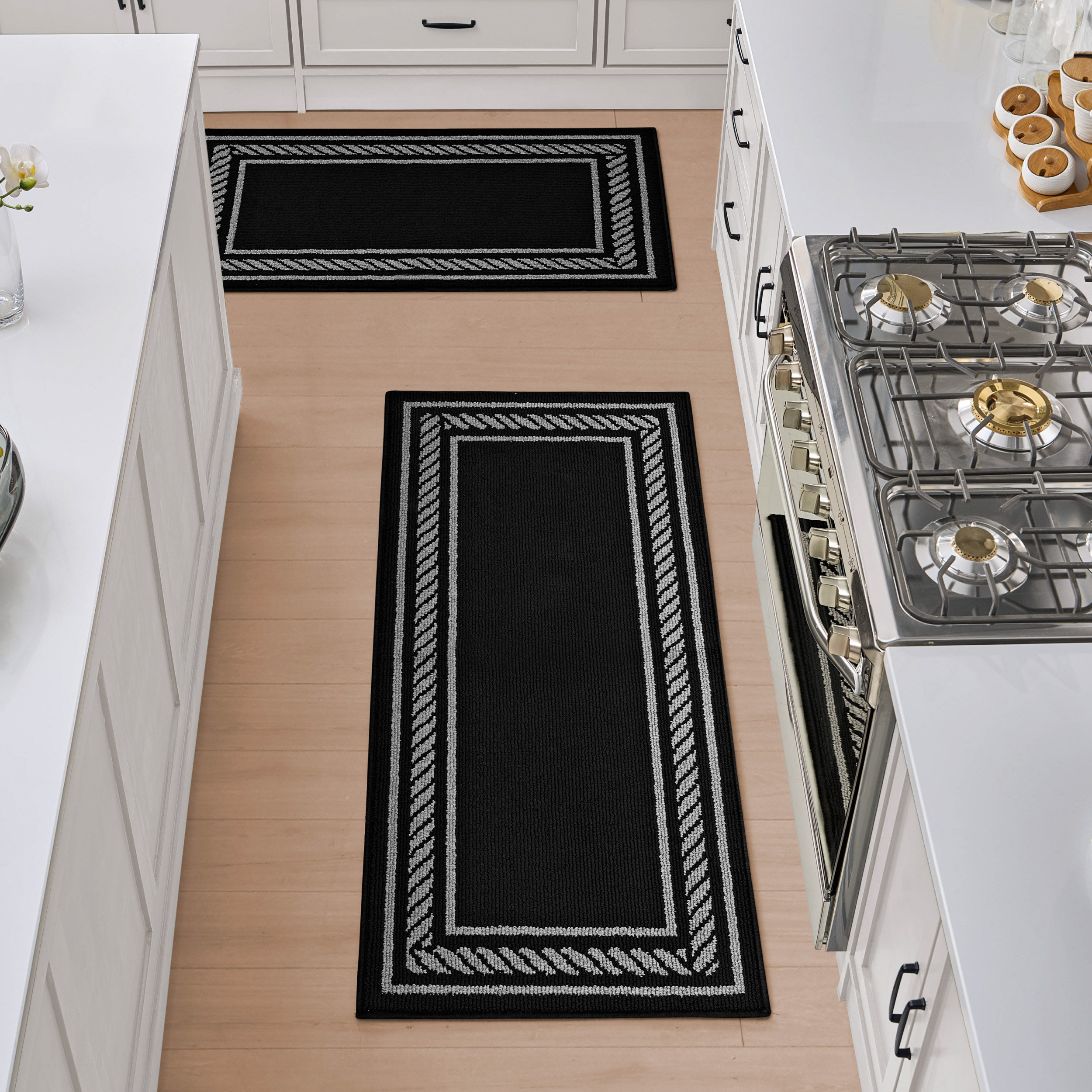 Nylon Rope Rug Nautica Rope Border Machine Washable All Loop Tufted Rugs & Reviews ...