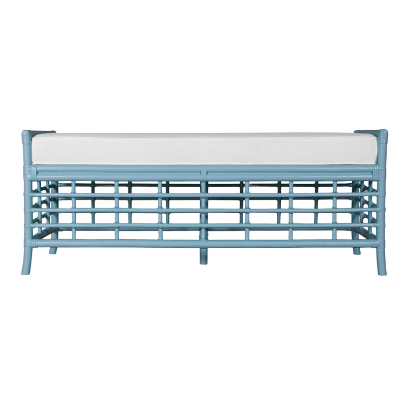 Luna Upholstered Bench, Pool Blue