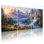 Ensemble de 3 tableaux sur toile représentant un paysage de montagne avec un ours et une cascade-1679604637
