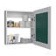 Armoire à pharmacie avec porte miroir et armoire à miroir de 20,5 po de hauteur avec deux tablettes intérieures pour la salle de bain, la cuisine et le vestibule-1394144699