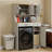 Over The Washer And Dryer Storage Cabinet Suitable For Compact Washing Machines, Laundry Room Storage Organizer With 1 Laundry Basket, 4 Doors, 1 Drawer And 2 Adjustable Shelves-Antique