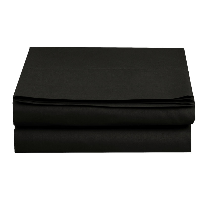 Drap en microfibre et percale, Noir, Très grand