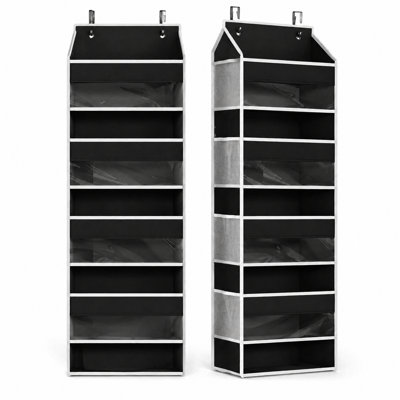 Ensemble de 2 organisateurs au-dessus de la porte, rangement à 5 couches avec 5 poches et 10 poches latérales en filet pour la chambre à coucher, la salle de bain, le garde-manger et la chambre de bébé