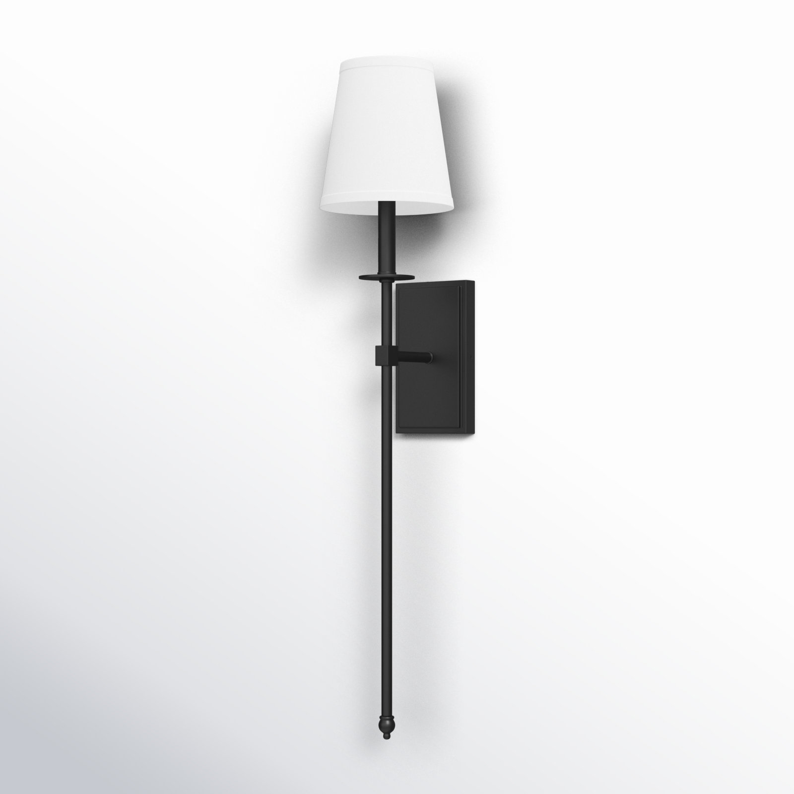 Jillian 1-Light Wallchiere, 33.5" H x 6.75" W x 8'' D, Matte Black