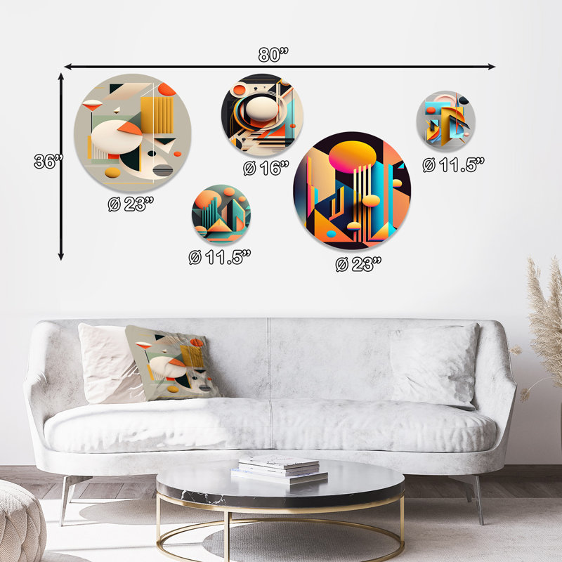 Minimal Bauhaus Dimensions III - Modern Geometric Metal Wall Décor