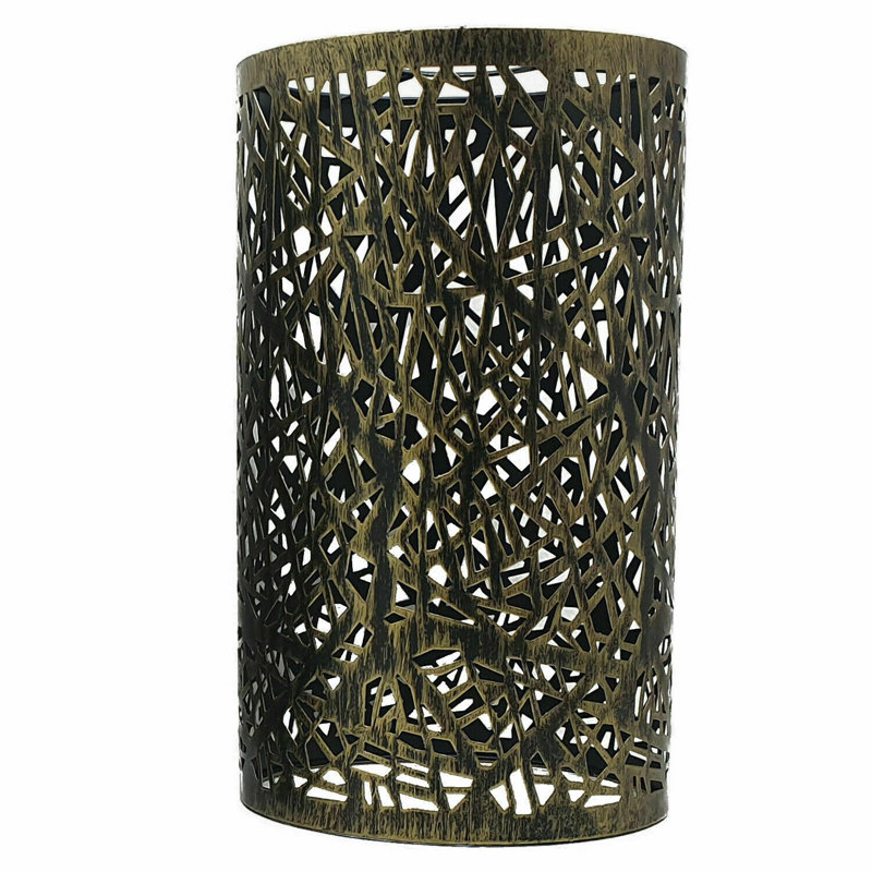 15cm Metal Drum Lamp Shade, Brushed Brass