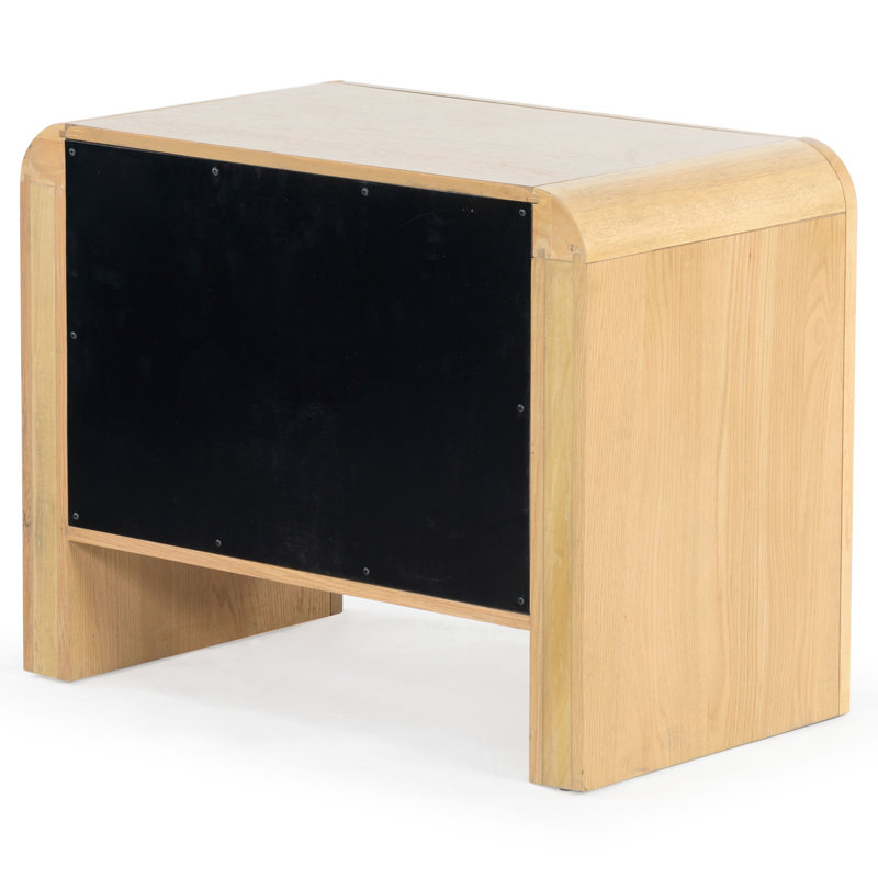 Katrina Wood 2 Drawer Nightstand, Natural
