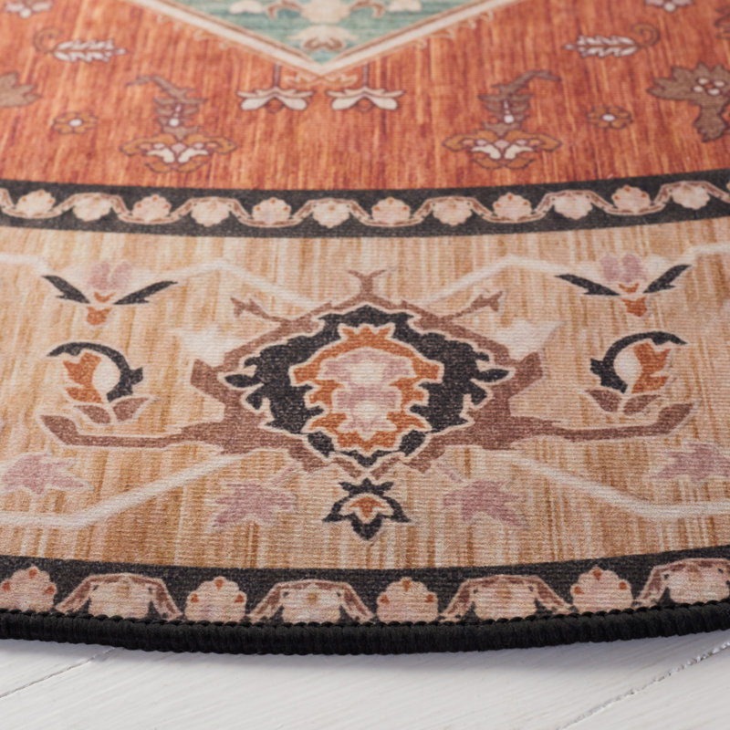 Pashen Performance Machine Washable Oriental Rug, Round 6'