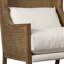 Mack Oak and Rattan Upholstered Occasional Chair