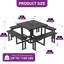  38" Square Metal Patio Dining Set With Umbrella Hole
