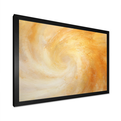 «Champagne Sunrise Spiral», art abstrait sur toile