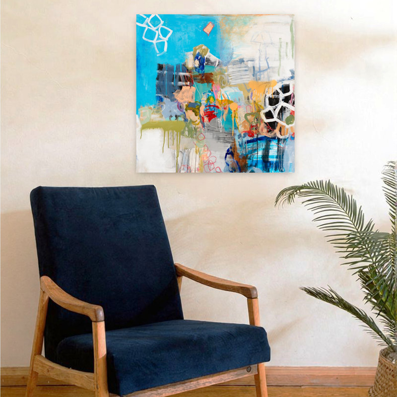 Art contemporain abstrait de Pékin, H 24 po x l 24 po