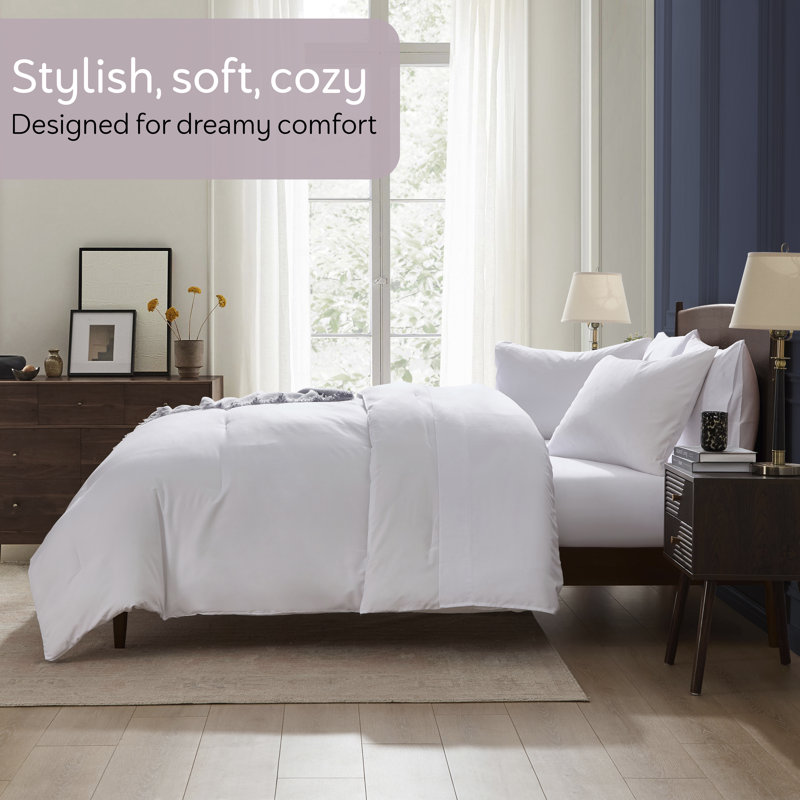 Soft Microfiber 7 Piece Comforter Set with Sheets, Full / Double Comforter + 6 Additional Pieces, White