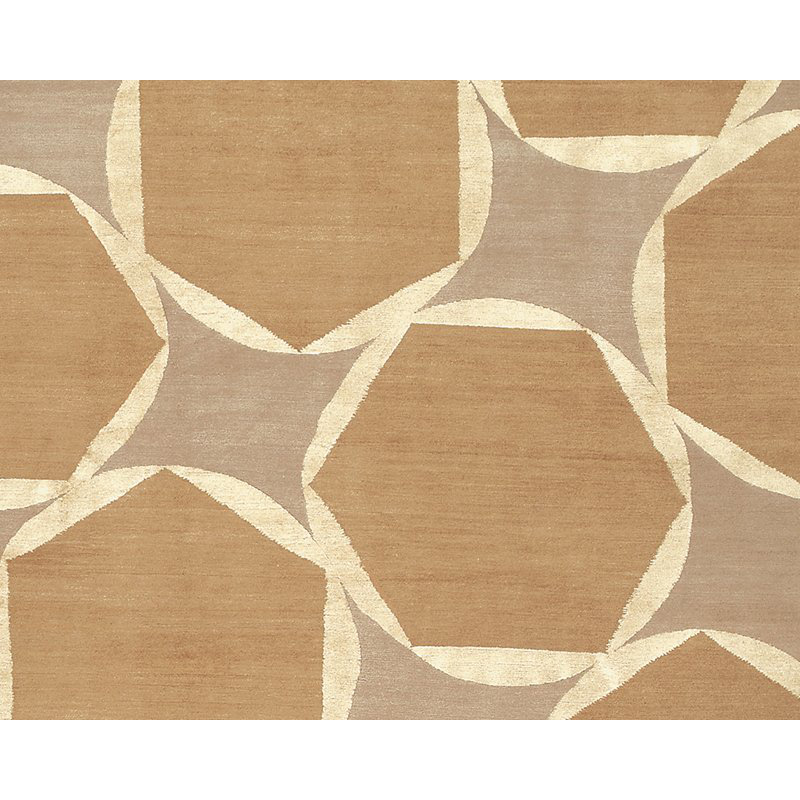 Tranquility Geometric Area Rug in Beige/Brown, Rectangle 6' x 9'