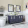 Mehara 60'' Double Bathroom Vanity with Engineered Marble Top with Mirror