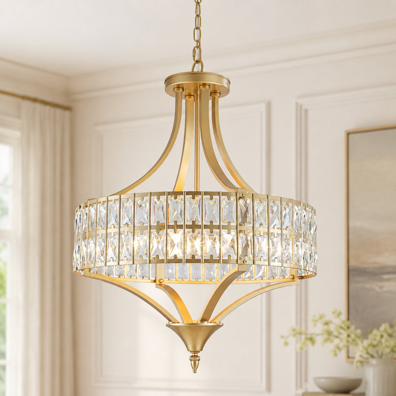 Lustre en cristal 5 lumières K9, Gold