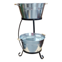 Silver Coloured Wine Bucket stand With Both Sided Holding Handle With  Premium Look ice bucket with tongs, steel ice bucket, stainless steel ice  bucket, stainless steel wine tub, ice bucket oxo