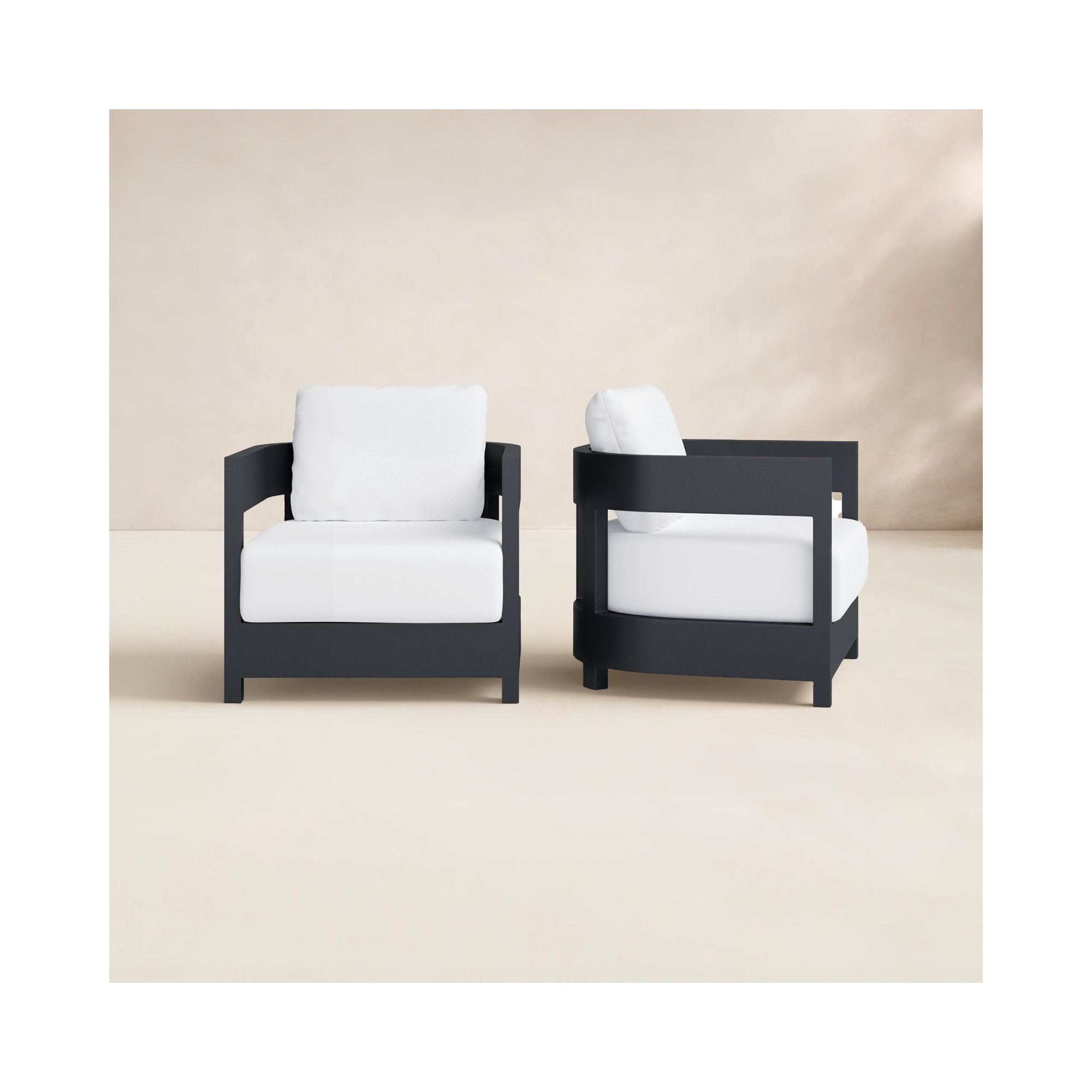 Everlee Aluminum Patio Chair with Sunbrella Cushions, White Sunbrella®