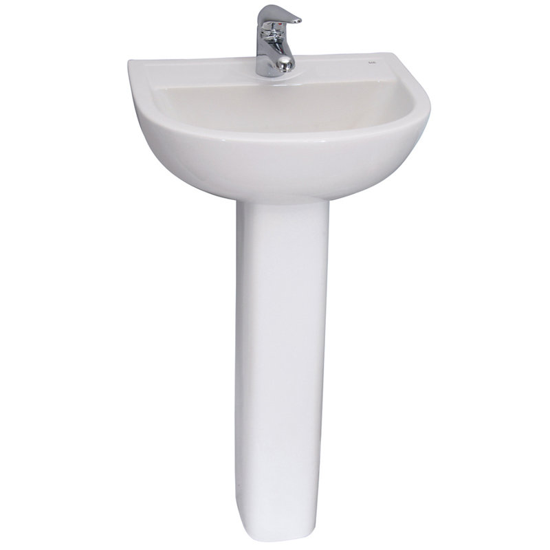 Barclay 15'' White Vitreous China Circular Bathroom Sink with Overflow