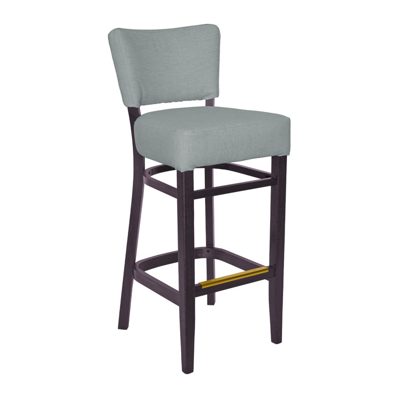 Tabouret de bar Madison, Acajou foncé, Gris argenté