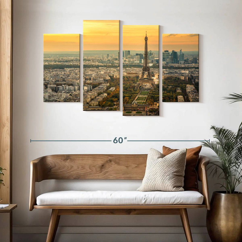 Nicci soleil couchant sur Paris, H 32 po x l 52 po