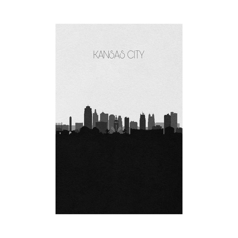 Kansas City Skyline 1 Piece Wrapped Canvas Wall Art, 66.04 cm H x 45.72 cm W x 1.91 cm D