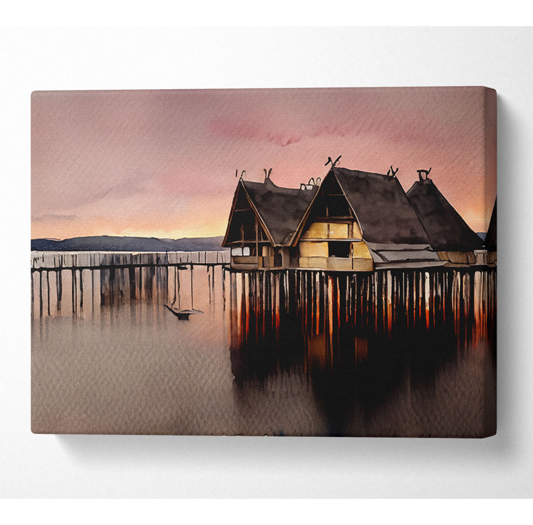 Bodensee Deutschland Leinwand Aquarell