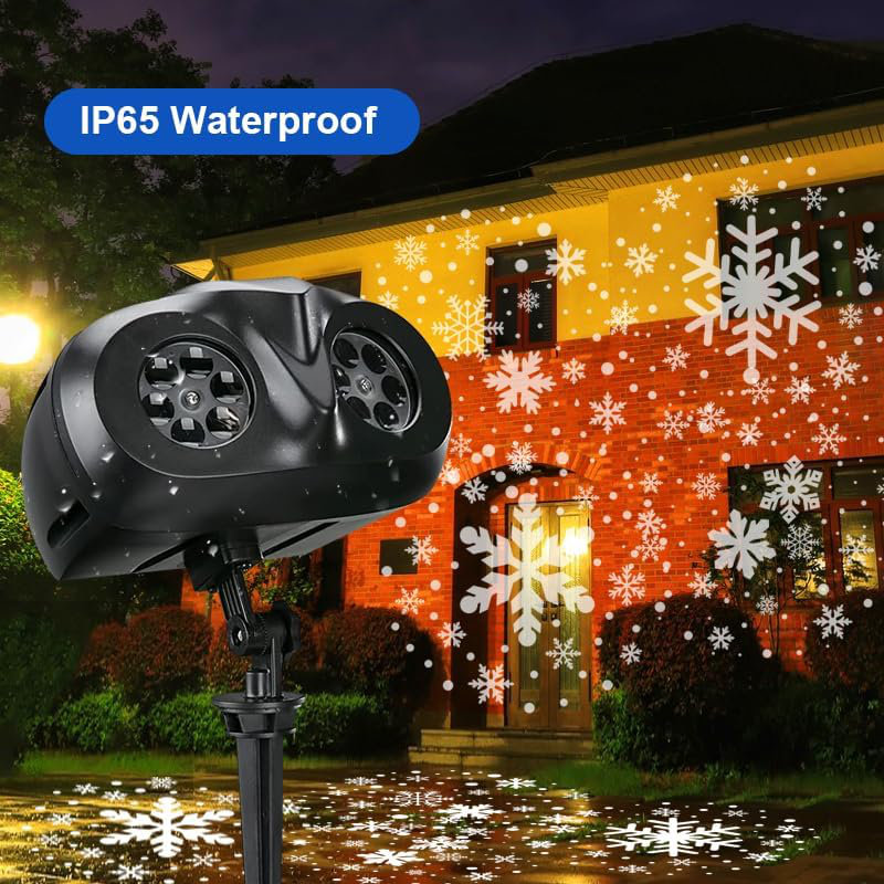 Upgraded Dual-Head Outdoor Snowflake Projector Light
