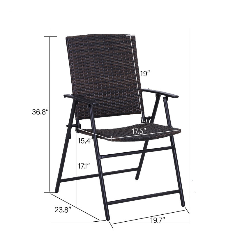 Ensemble repas 7 pièces avec chaises pliantes Alyah