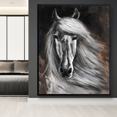 Cheval blanc imprimé sur toile