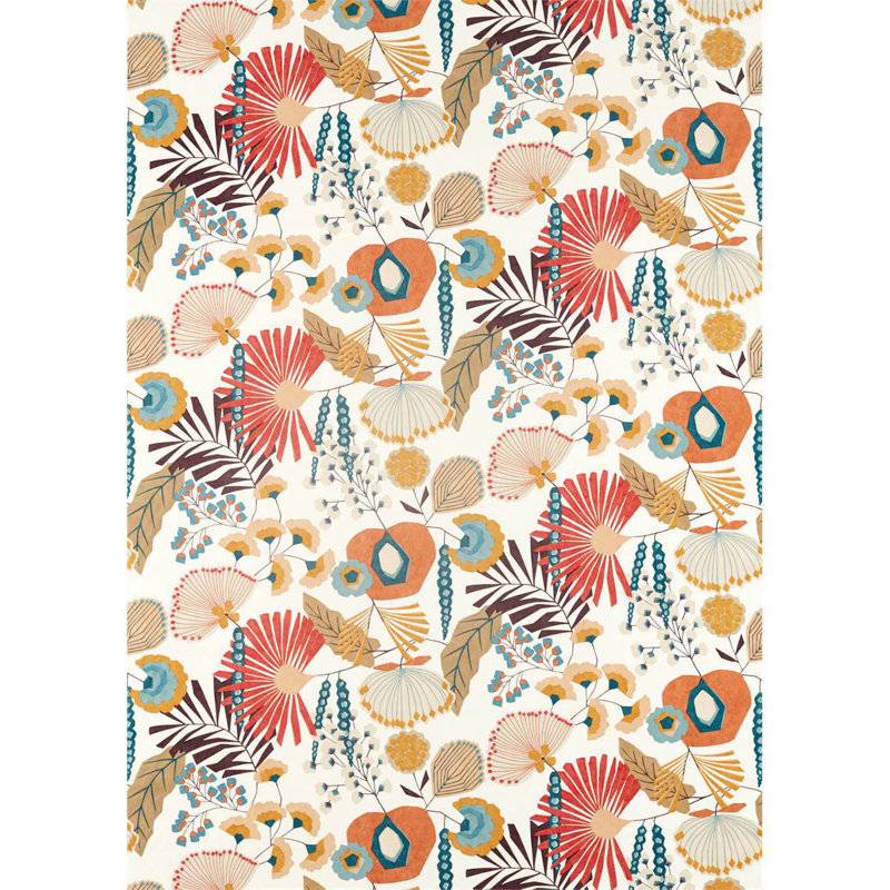 Zavala Fabric, Russet/Navy/Lagoon