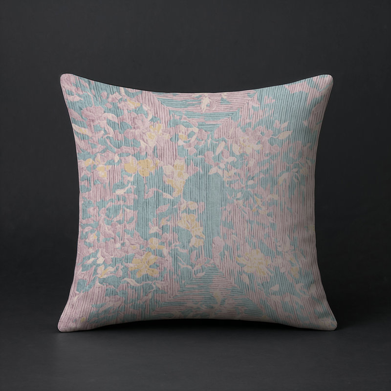 Coussin décoratif intérieur et extérieur Modern, Beige abstrait 53, Carré 16 po