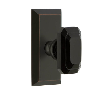 Fausse plaque simple avec bouton de porte en cristal noir Grandeur Fifth Avenue